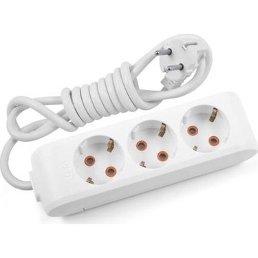 3 lü 3 Metre Kablolu Topraklı Çocuk Korumalı Grup Priz Multi-Let VİKO